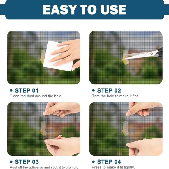 24 Sheets Window Screen Patches Repair Kit, 4 Sizes Window Screen Repair Tape - Picture 6 of 6